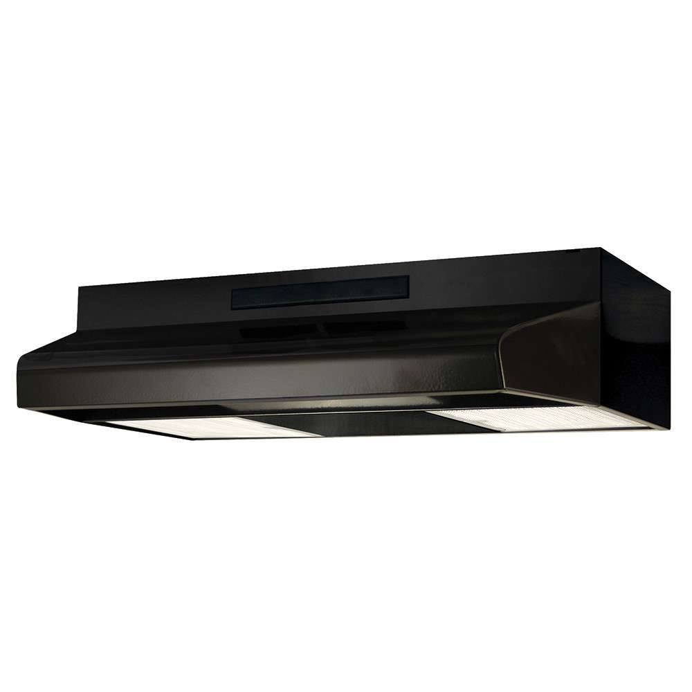 Black Under Cabinet Range Hood with 250 CFM Lighting Energy Star M942792