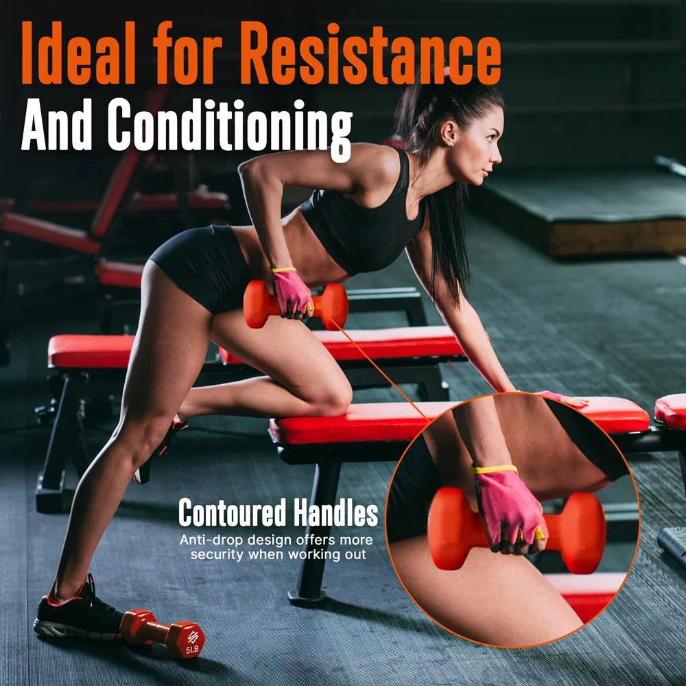 20 lbs. Neoprene Coated Dumbbell Set with Stand E598783