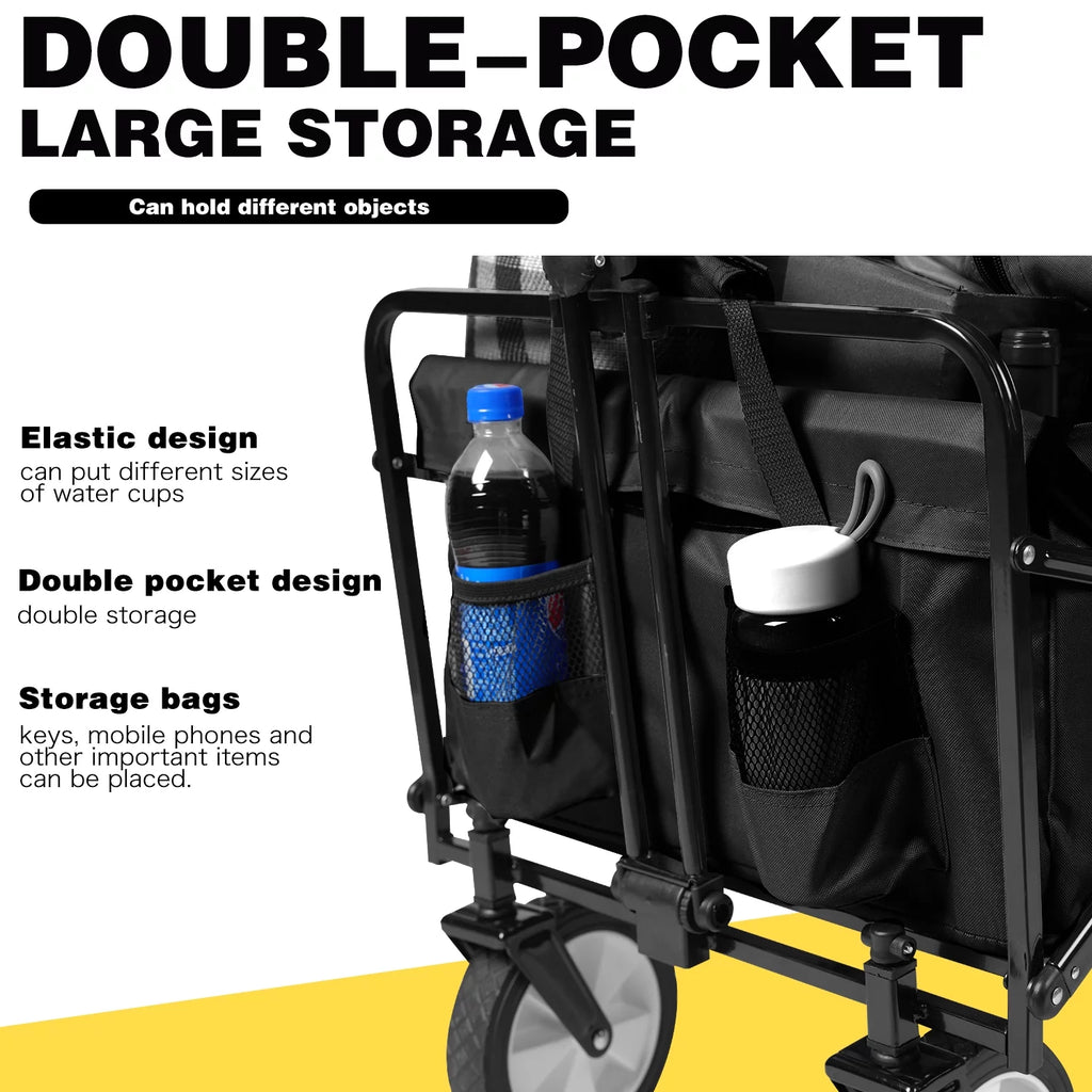 Folding Wagon Cart with Wheels, Black N907998