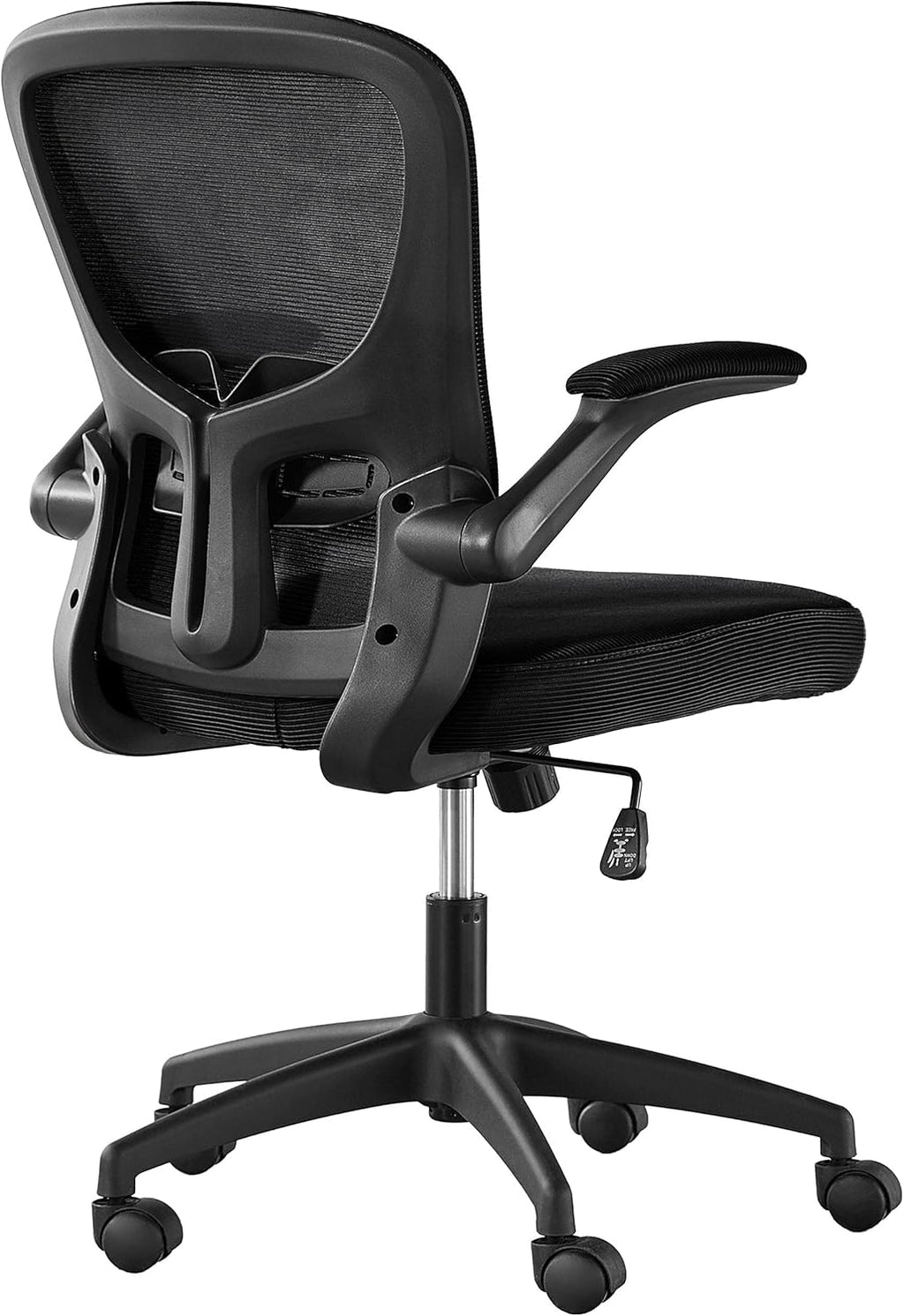 Black Ergonomic Mesh Office Chair with Flip-up Arms T104456
