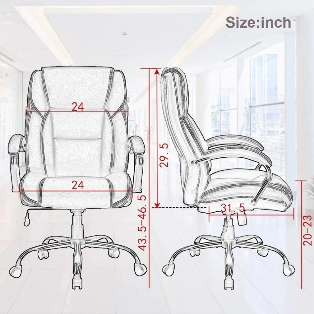 Brown Big and Tall Adjustable High Back Office Chair G805575