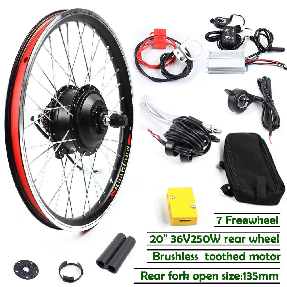 20'' 36V 250W E-Bike Rear Wheel Motor Conversion Kit E34636