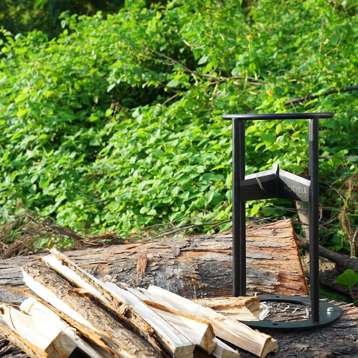 High Carbon Steel Manual Log Splitting Wedge Tool with Canvas Firewood Carrier B314