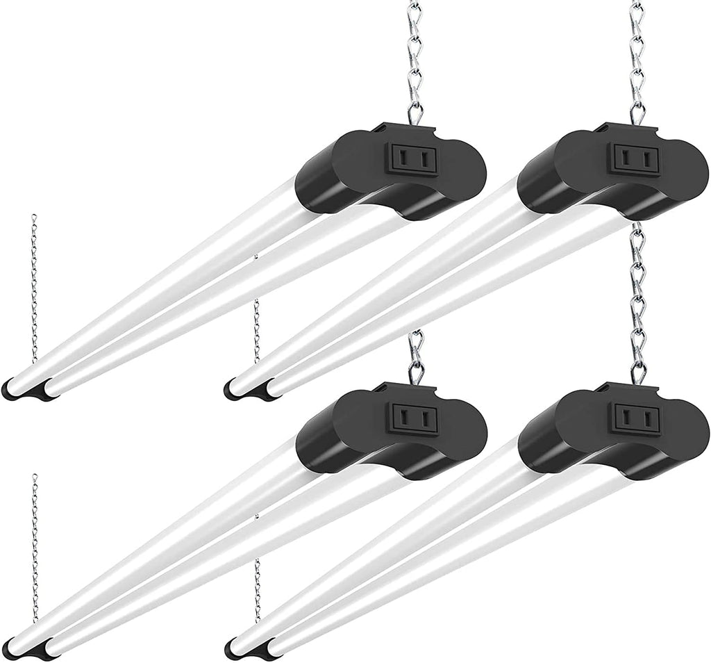 4 Pack Linkable LED Shop Light, 4 FT, 4000 LM, 48 Inch, 40W, 5000K Daylight, Black N24212