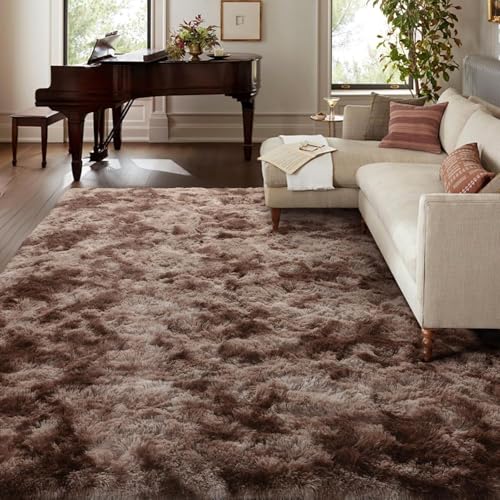 6x9 Ft Large Shag Black Rug E7147
