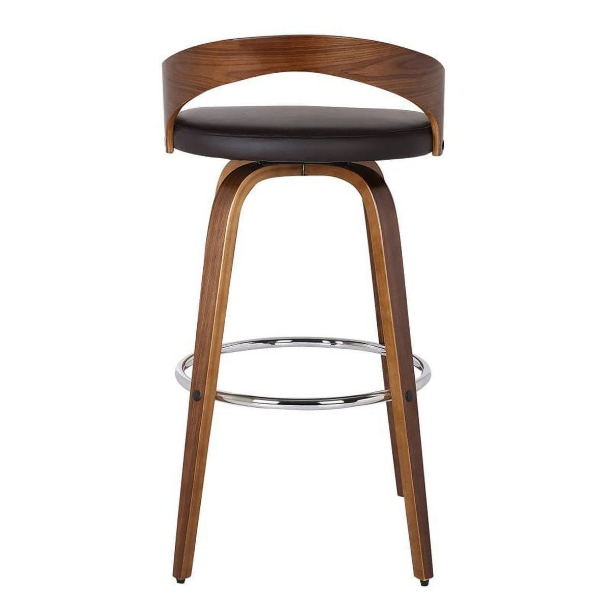 Brown/Walnut Faux Leather & Wood Counter Stool G36294