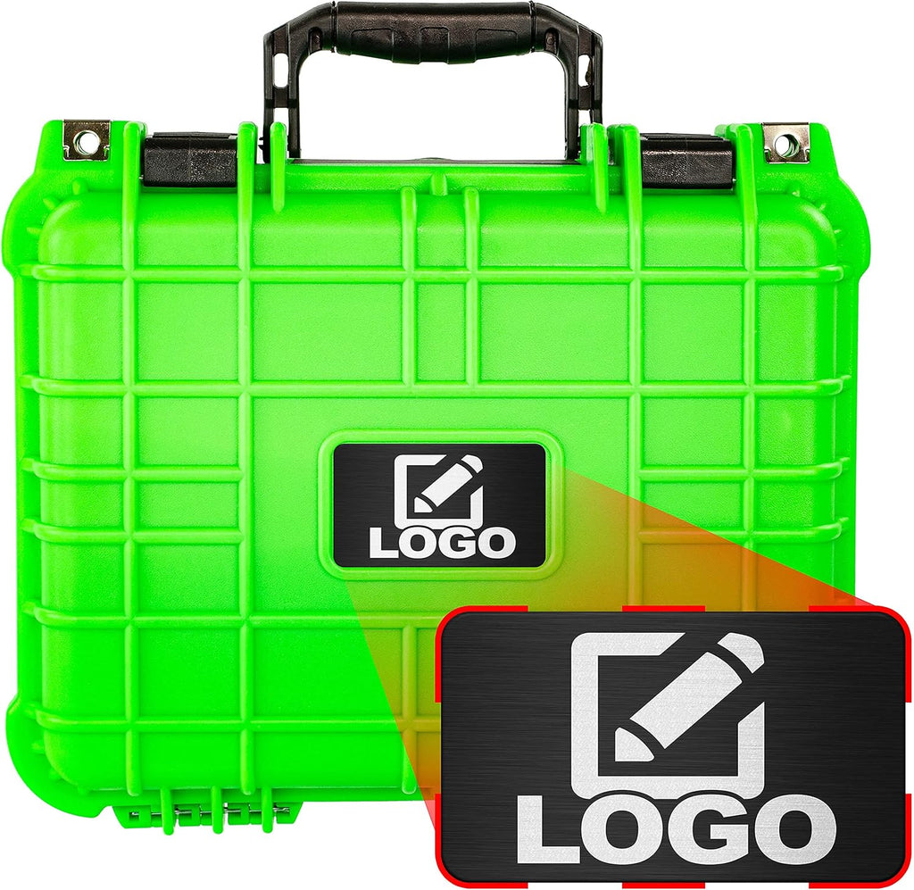 Protective Gear and Camera Hard Case with Foam, Waterproof & Shockproof, 13.37 Inch 11.62 Inch 6 Inch, Neon Green R370