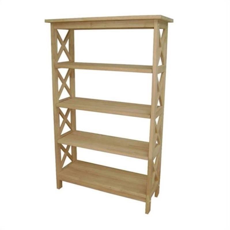 Unfinished Wood 4 Tier Bookcase C95796