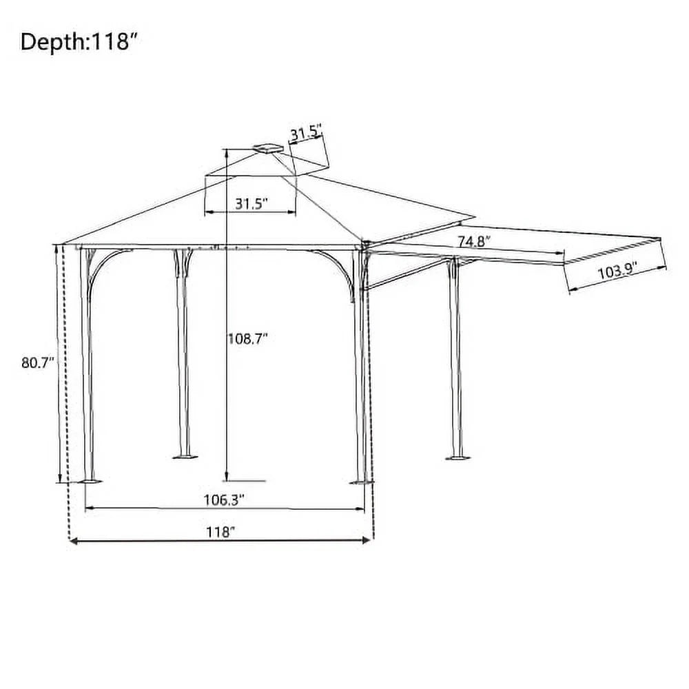 9.8ft. x 9.8ft. Outdoor Patio Gazebo with LED Light, Brown J91082