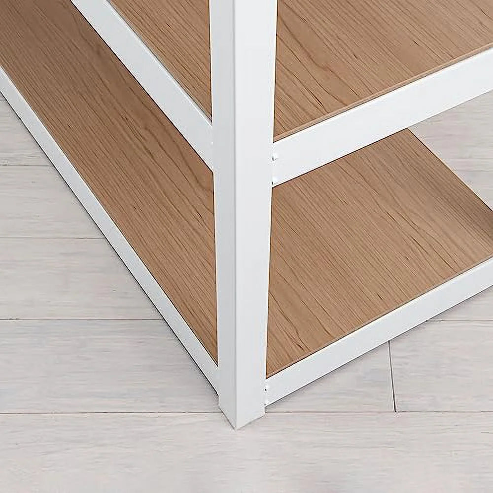 2 Shelf Adjustable Metal Shelving and Storage Bookcase White Y18562