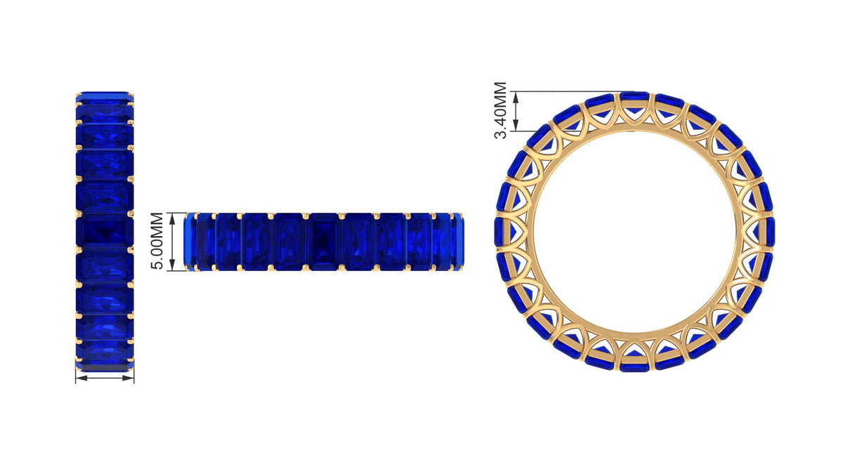 14K White Gold Octagon Cut Blue Sapphire Eternity Ring H578123