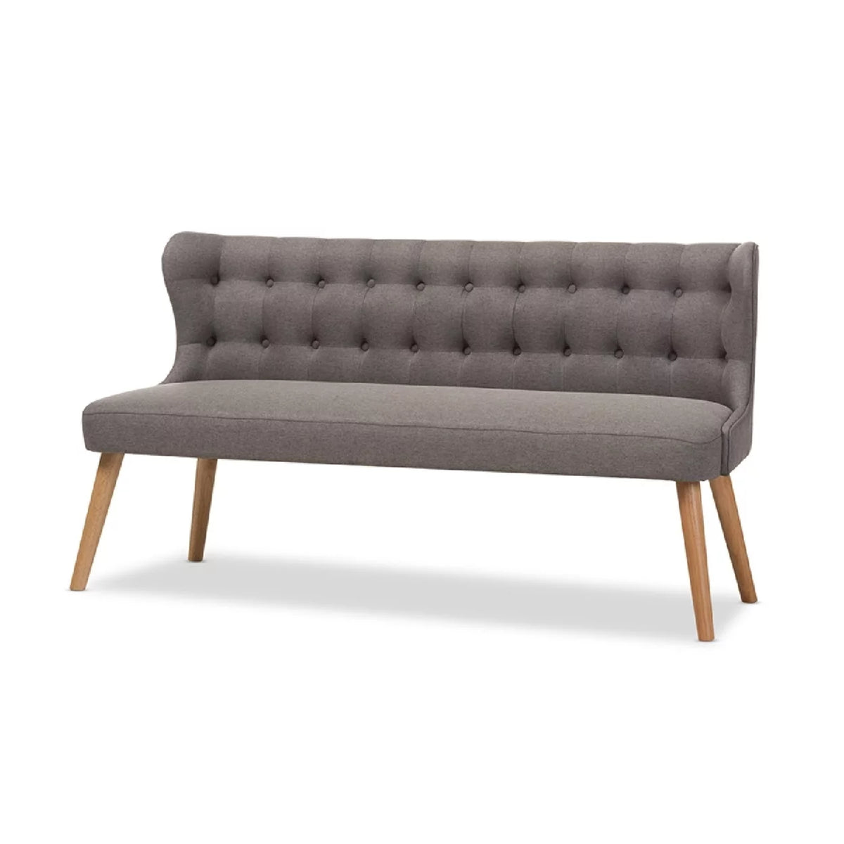 Grey Fabric 3-Seater Settee Bench J67959