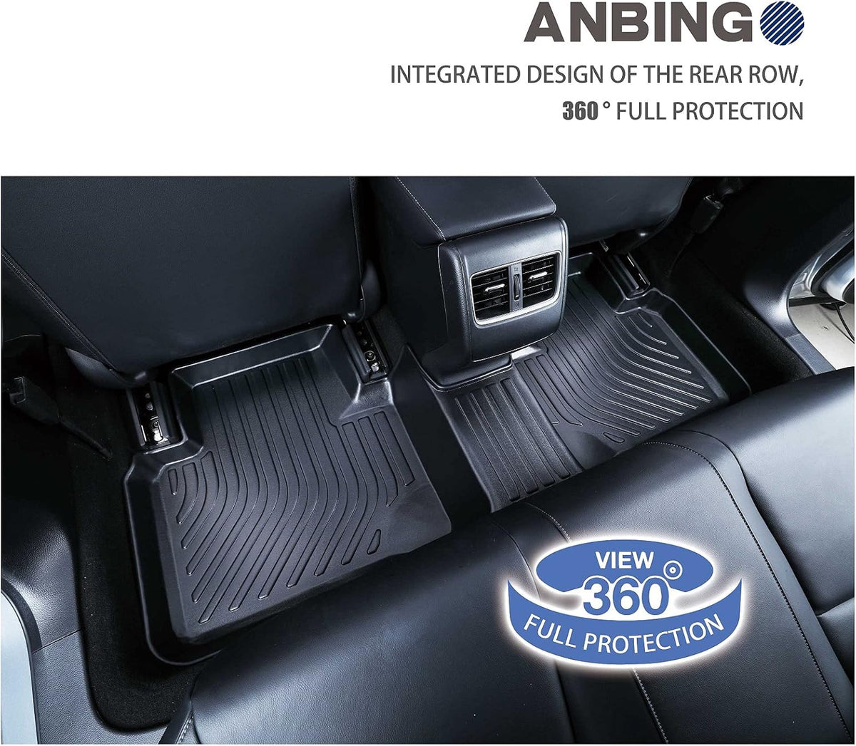 Odorless All Weather Car Floor Mats Full Set Front & Rear Row Z581