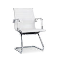 White PU Leather Mid Back Office Chair Q300