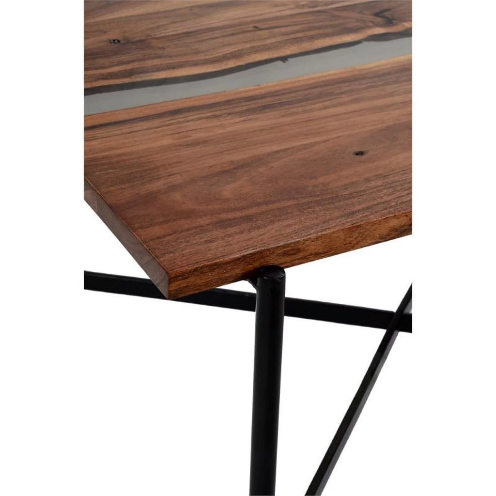 36" Acacia Wood and Acrylic Coffee Table W6129