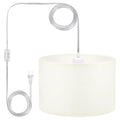 15Ft Rope Cord Hanging Lamp Fixture with On/Off Switch, White C93463