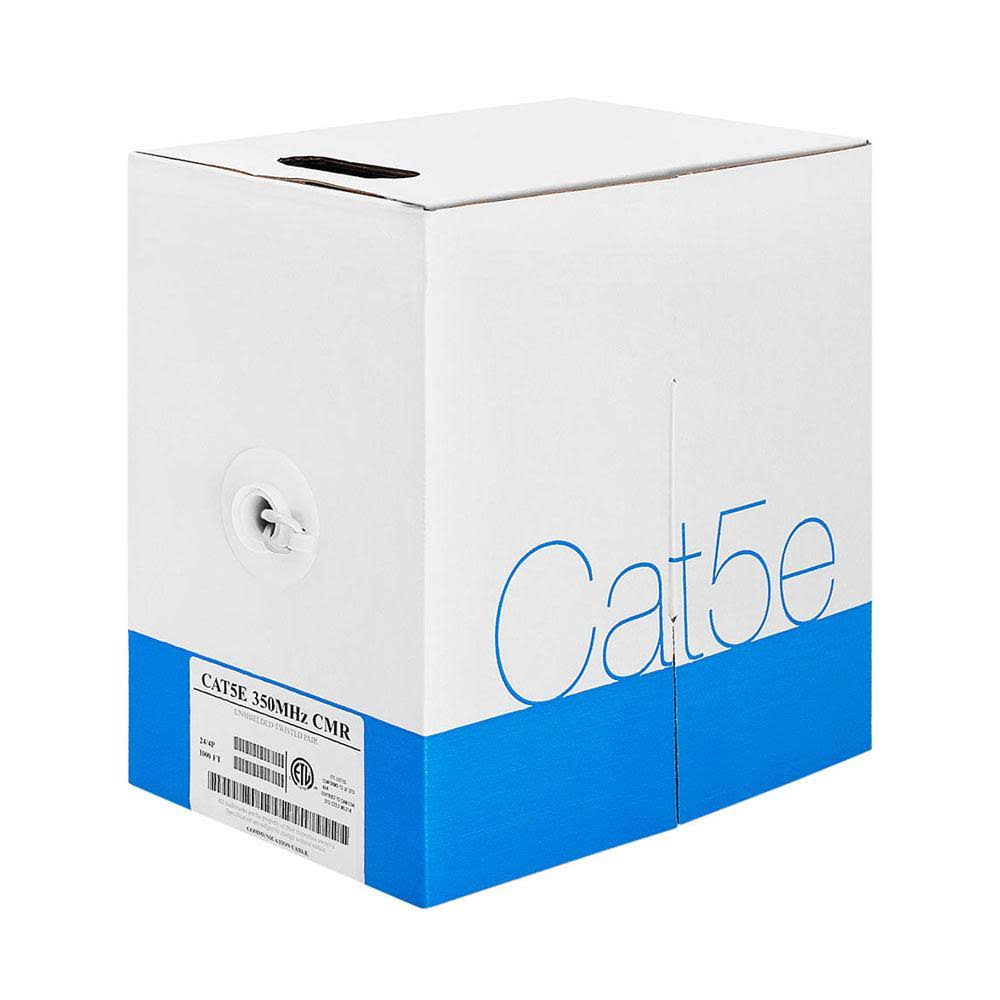 Cat-5e Bulk Cable 350MHz UTP 24AWG Bare Copper 1000ft Blue I9142