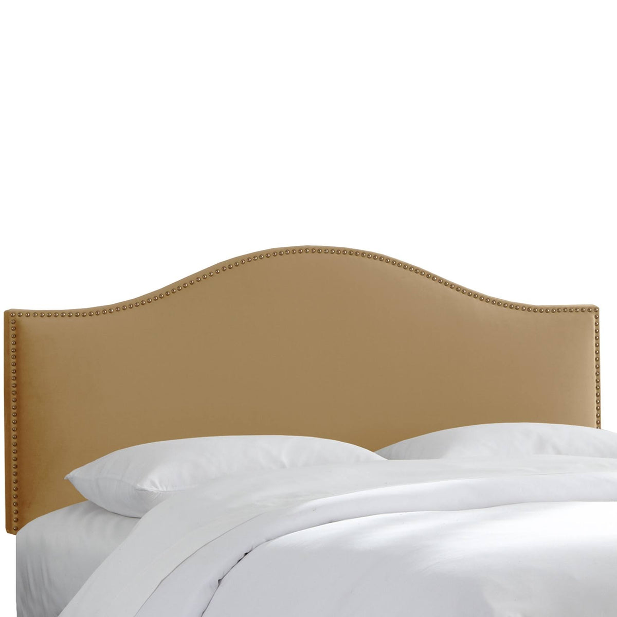 California King Microsuede Nail Button Headboard J408052