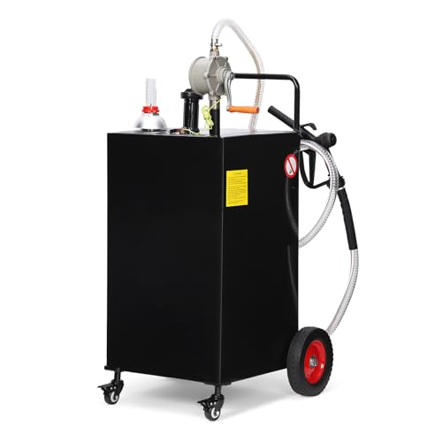 30 Gallon Portable Gas Caddy on 4 Wheels with Manual Transfer Pump Z7661