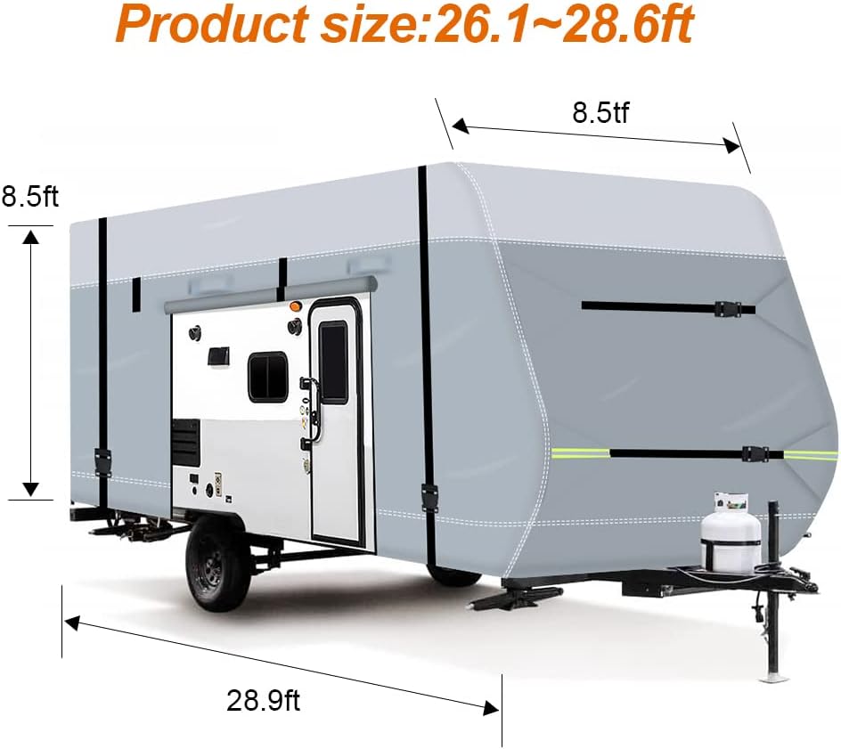 600D Waterproof Oxford Travel Trailer RV Cover 28'7''-31'6'' with Tire Cover Z971835