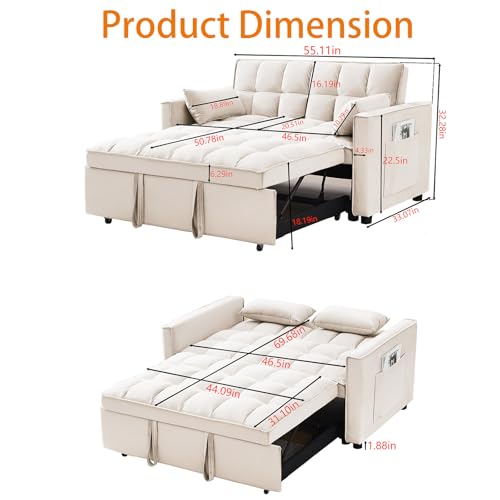 Grey Sleeper Sofa Bed W47443