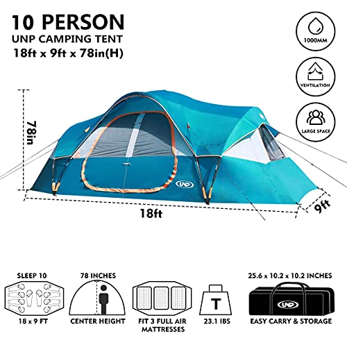 10-Person Double Layer Waterproof Camping Tent U550