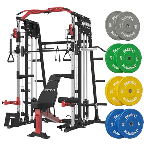 2200lbs Squat Rack with Cable Crossover Machine Y572