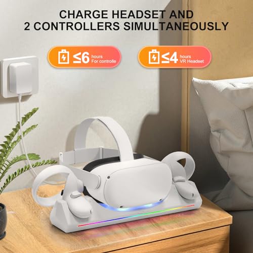Charging Dock for VR Headset & Touch Controllers with 2 Rechargeable Batteries I2584