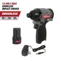 12V Max Lithium-Ion Cordless Brushless Impact Driver with Battery and Charger E724