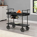 Aged Black Industrial Farmhouse Bar Cart L8250