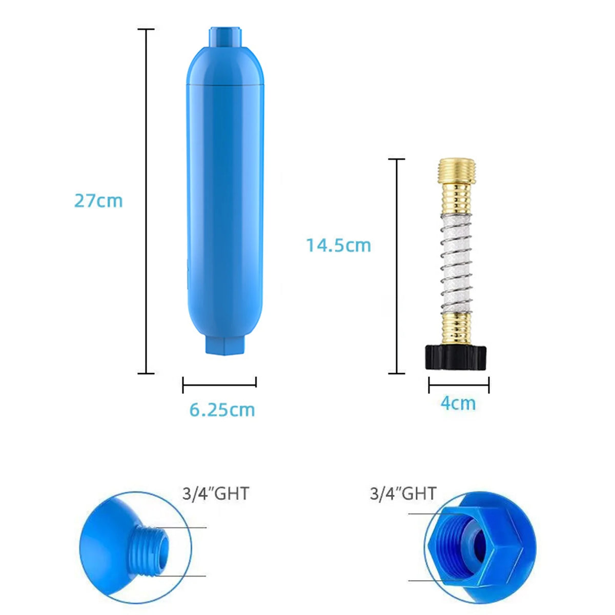 RV Inline Water Filter with Flexible Hose Protector D916