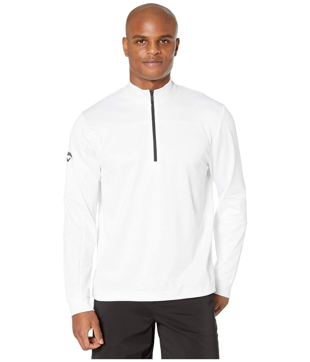 Waffle Fleece 1/4 Zip Pullover Bright White Medium V10383