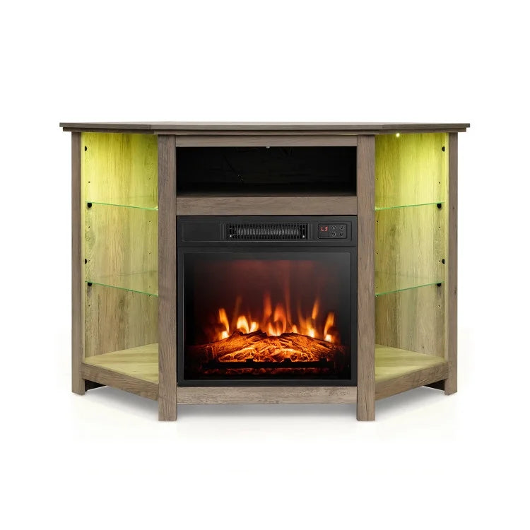 67.0 Corner TV Stand with Electric Fireplace B8378