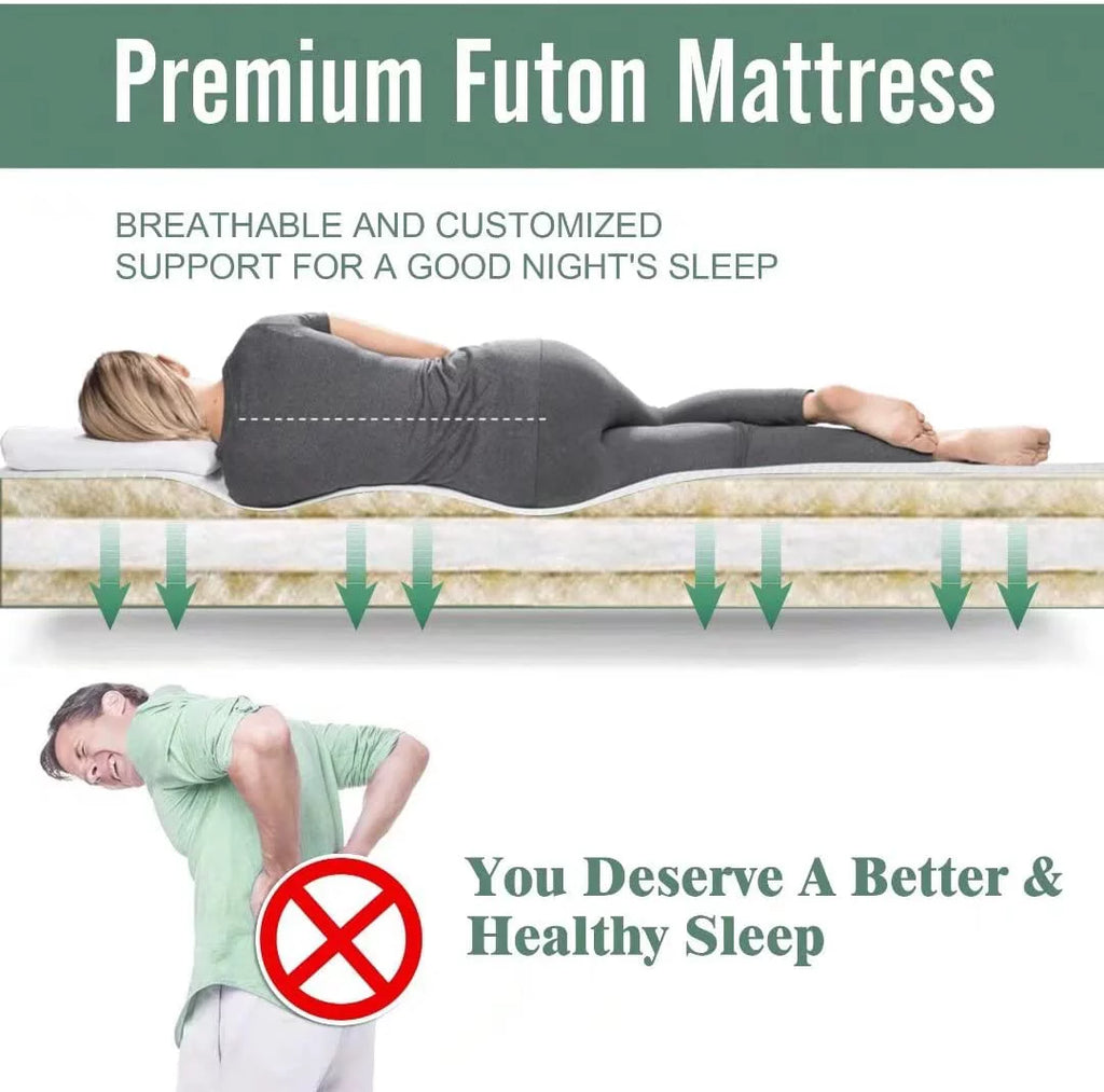 Japanese Floor Mattress Memory Foam Futon Roll Up Full Size Grey T58472