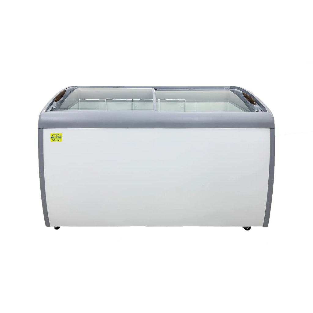 White Curved Glass Top Display Chest Freezer C81320