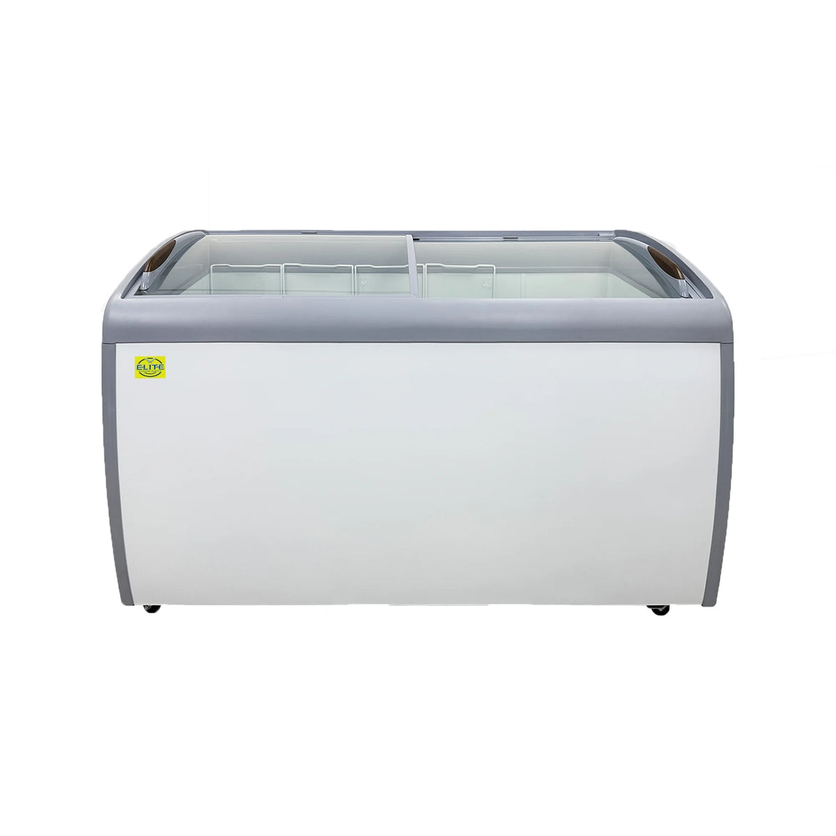 White Curved Glass Top Display Chest Freezer C81320