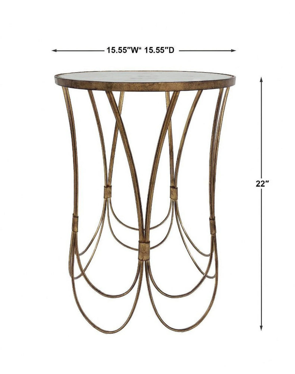 22 inch Round Clear Glass Top Accent Table R6937