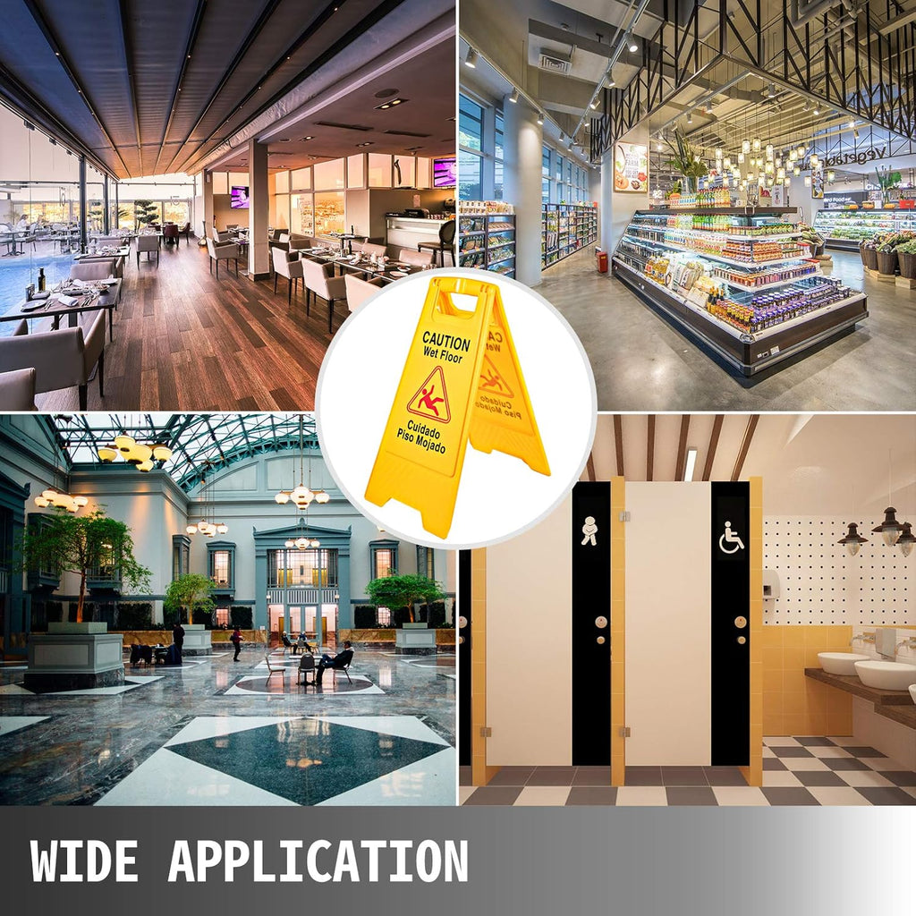 12 Pack Yellow Double Sided Plastic Wet Floor Sign H7688