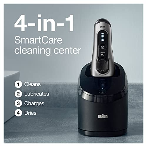 Electric Foil Shaver with Precision Beard Trimmer, Cleaning & Charging SmartCare Center, Galvano Silver J93954
