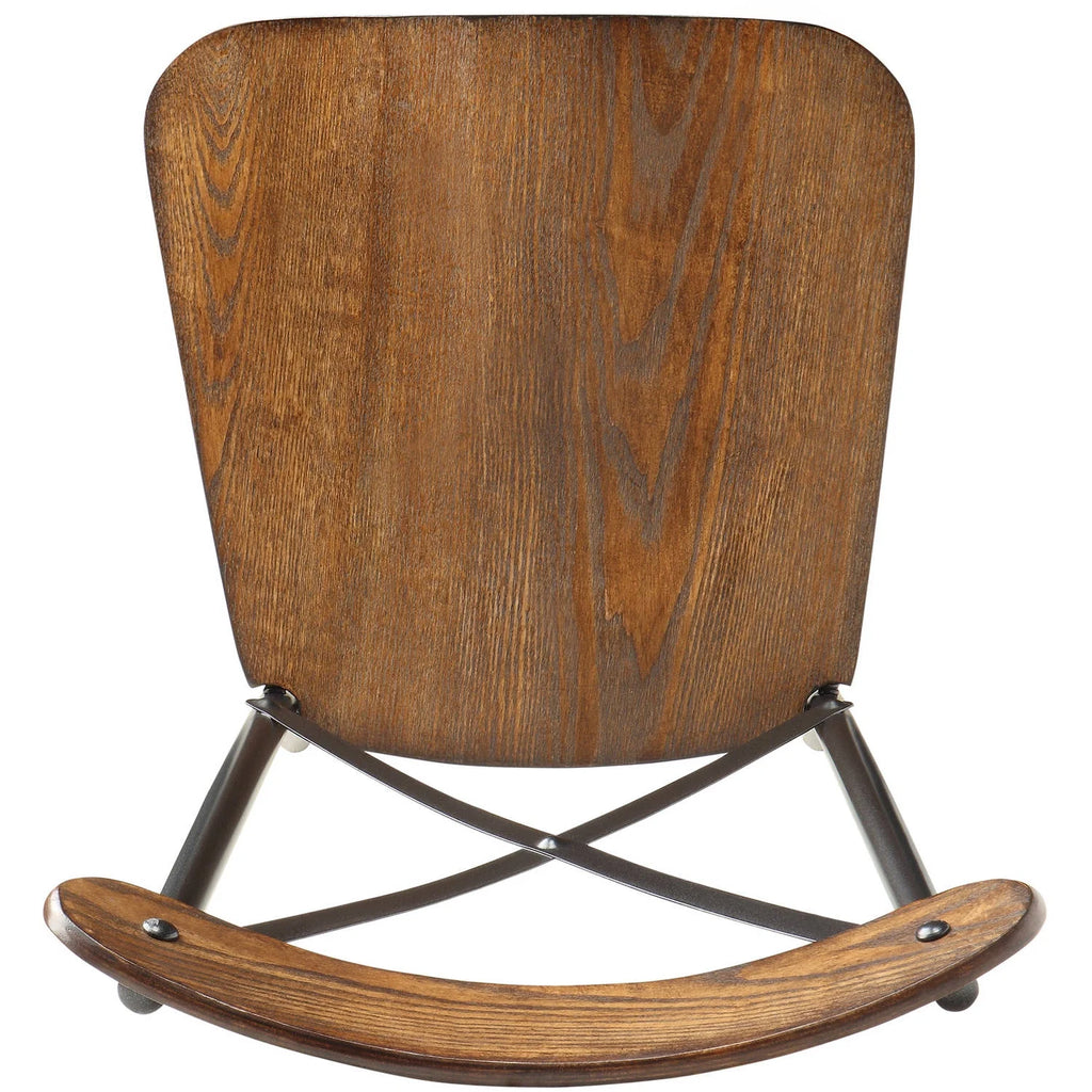 Metal Frame Dining Side Chairs, Set of 2, Brown and Ash E275