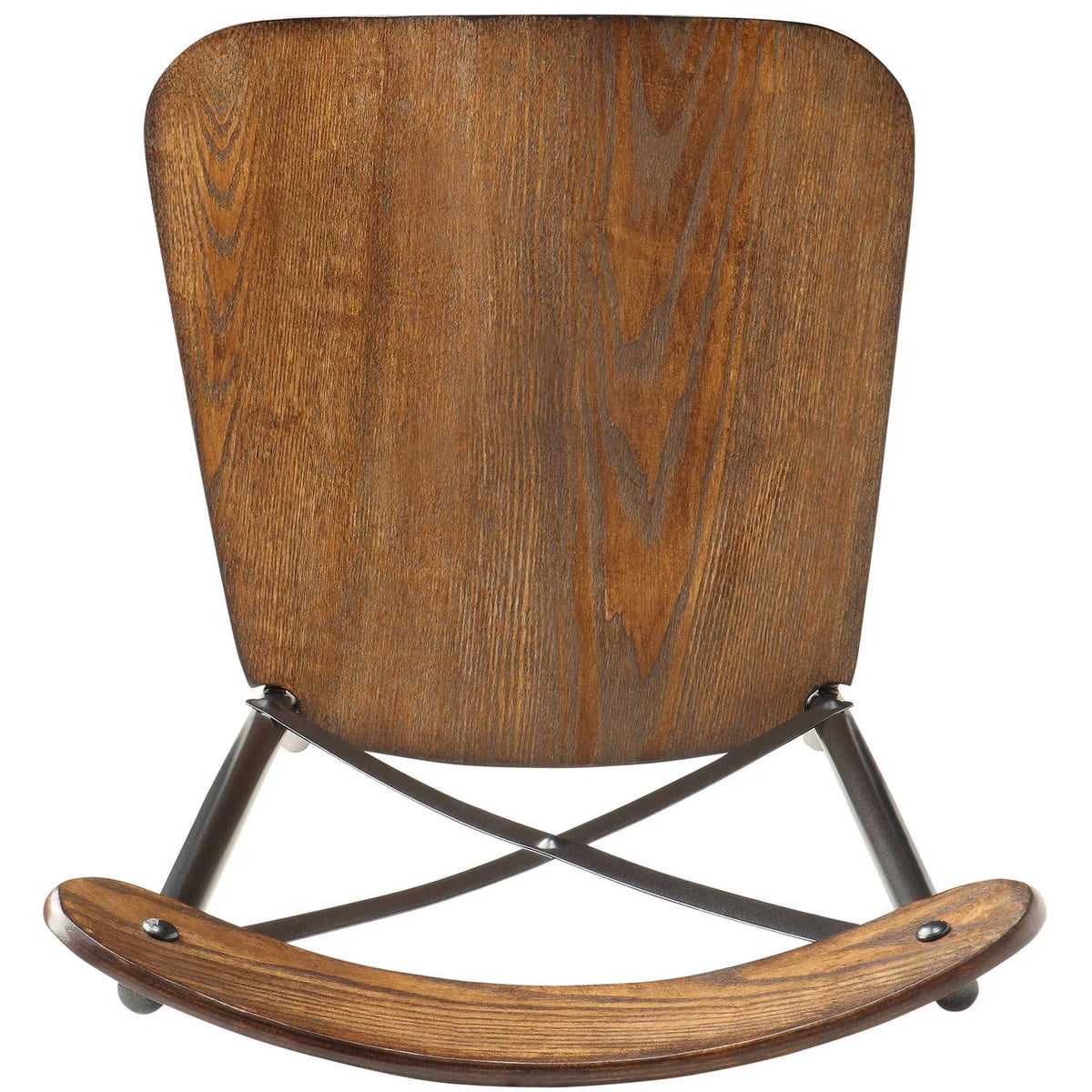 Metal Frame Dining Side Chairs, Set of 2, Brown and Ash E275