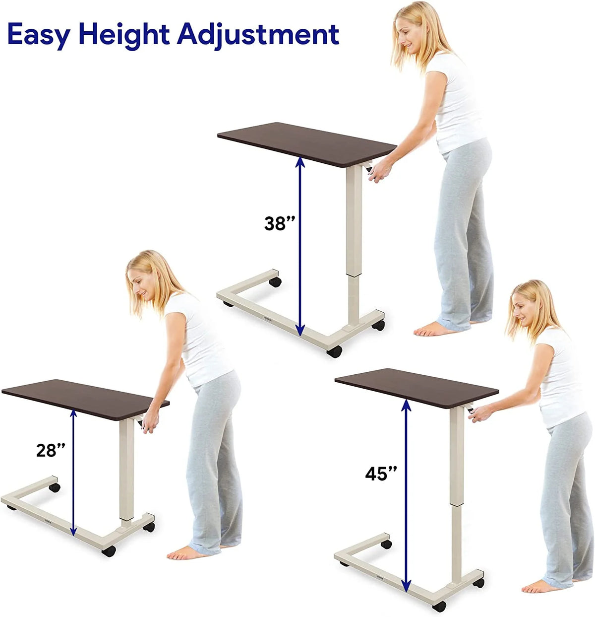Adjustable Overbed Table with Wheels T329330