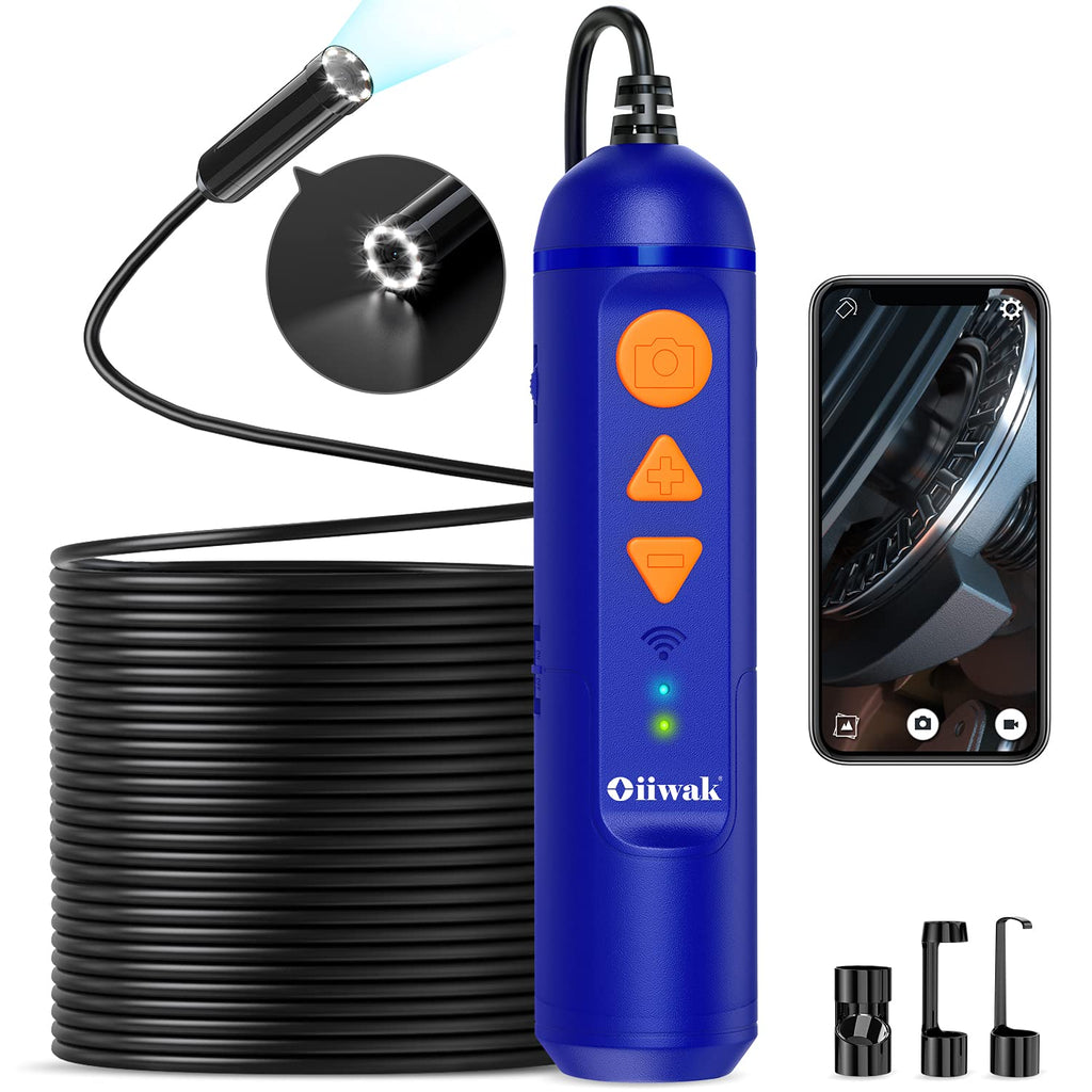 50FT Wireless Endoscope 5MP Auto Focus WiFi Drain Camera with Flashlight W438056