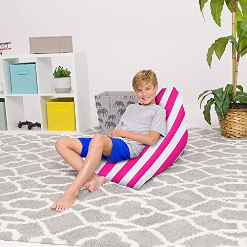 35 Inch Solid Gray Polyester Bean Bag Chair with Removable Cover P334