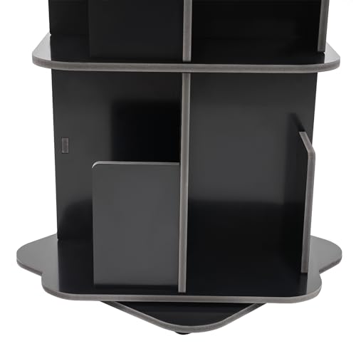 Black 3 Tier Rotating Bookcase V24717