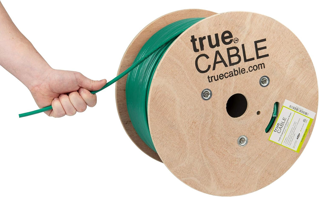 Cat6A Shielded Riser 1000ft Purple 23AWG Solid Bare Copper Ethernet Cable A83179