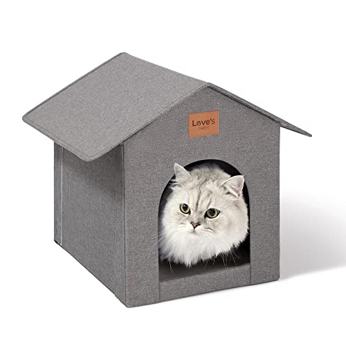 Outdoor Cat House Weatherproof Insulated Grey with Removable Soft Cushion C6237