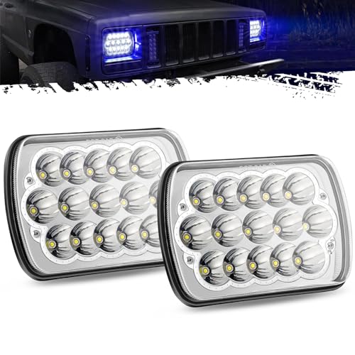 2PCS Rectangle 5x7 7x6 LED Headlights Hi/Low Sealed Beam R57455