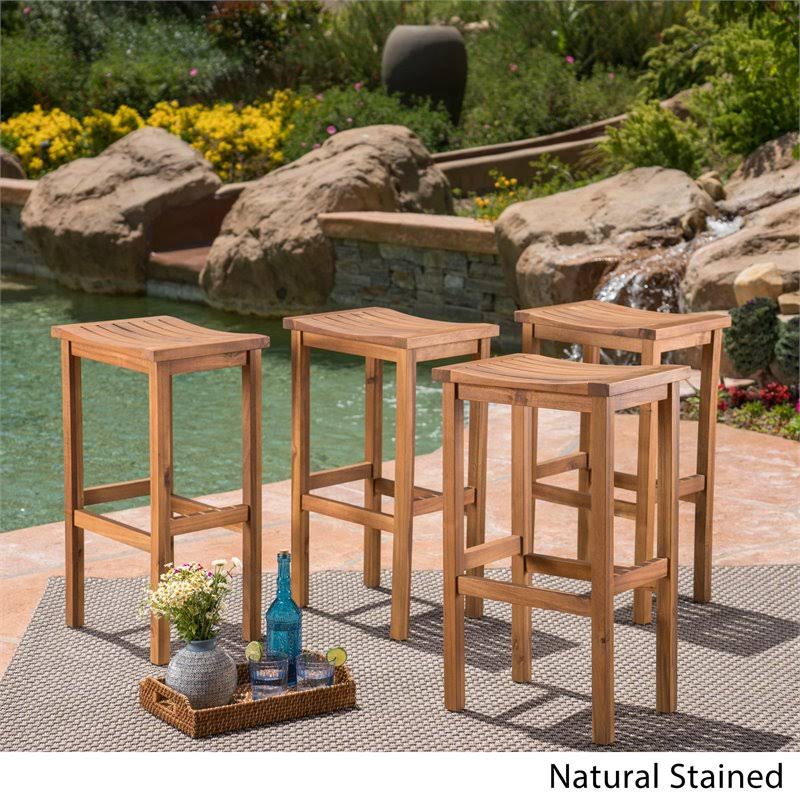 Natural Acacia Wood Barstools (Set of 4) U412863