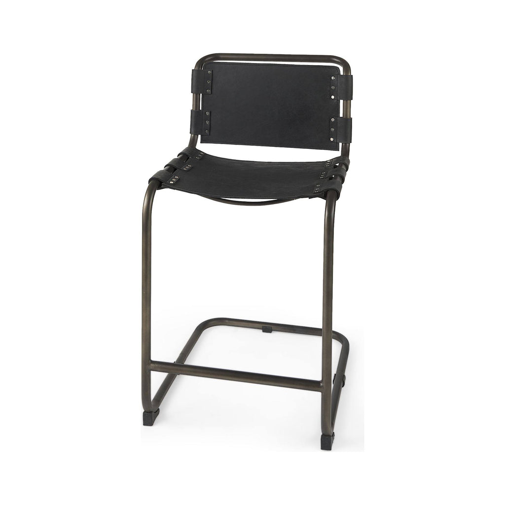 Black Leather Counter Stool Z4960